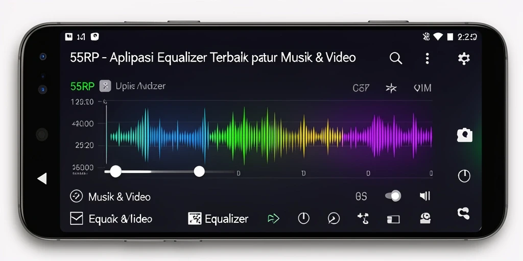 Antarmuka 55RP yang menarik dengan fitur Equalizer.