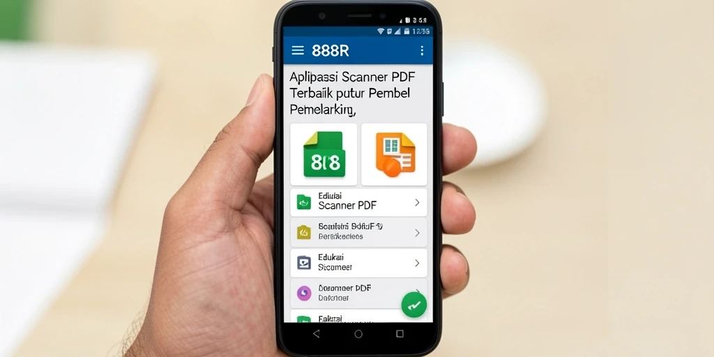 Tampilan antarmuka aplikasi Scanner PDF 888R yang intuitif dan fungsional.