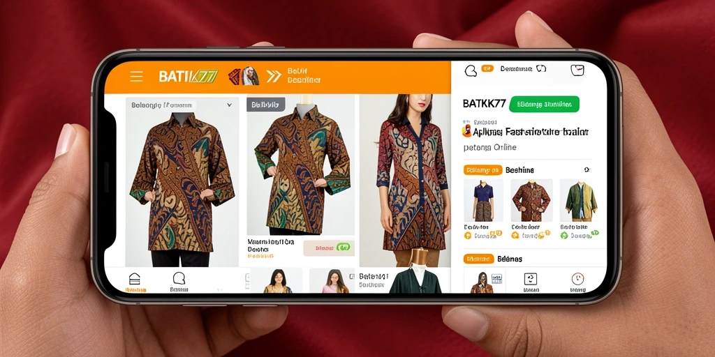 Tampilan antarmuka BATIK77 dengan berbagai pilihan fashion menarik.