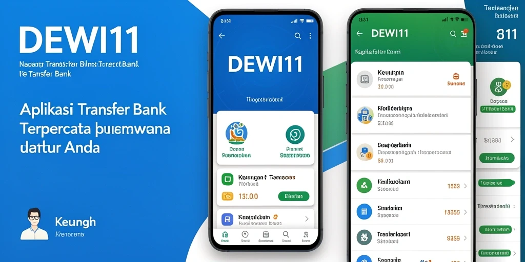 Tampilan antarmuka pengguna DEWI11 untuk Transfer Bank yang intuitif.