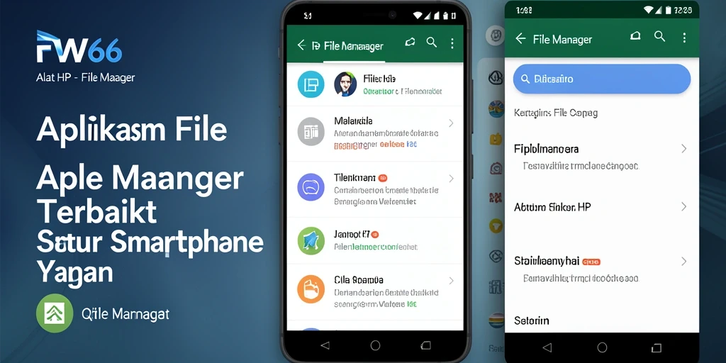 Tampilan antarmuka intuitif aplikasi File Manager FW66.