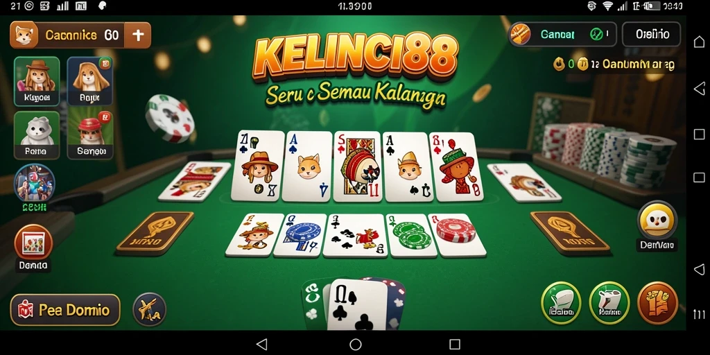 Tampilan antarmuka KELINCI88 dengan mode permainan domino yang menarik.