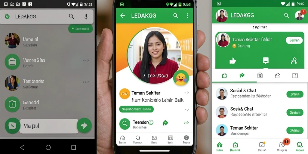 Antarmuka LEDAKGG yang menarik dengan fitur Teman Sekitar.