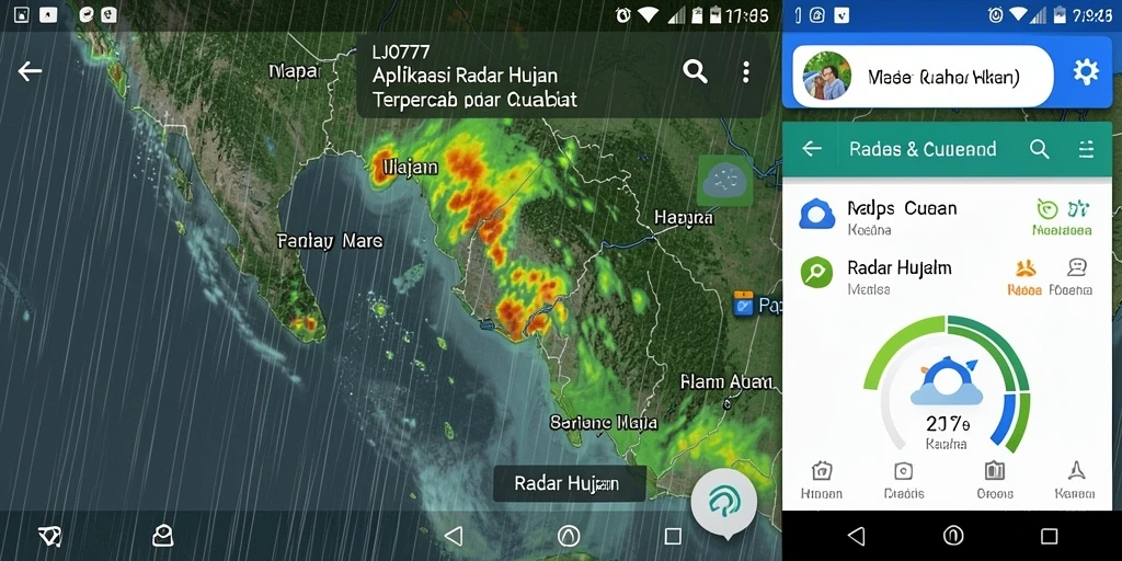 Antarmuka aplikasi LJO777 menampilkan radar hujan secara jelas dan informatif.