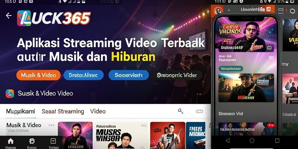 Antarmuka aplikasi LUCK365 yang menarik dan mudah digunakan untuk Streaming Video.