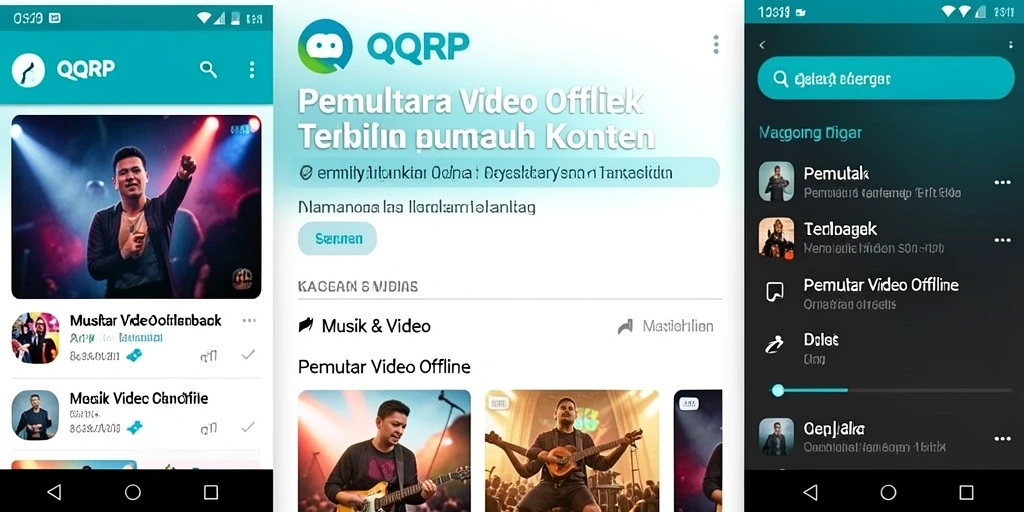 Antarmuka intuitif QQRP untuk pemutar video offline.