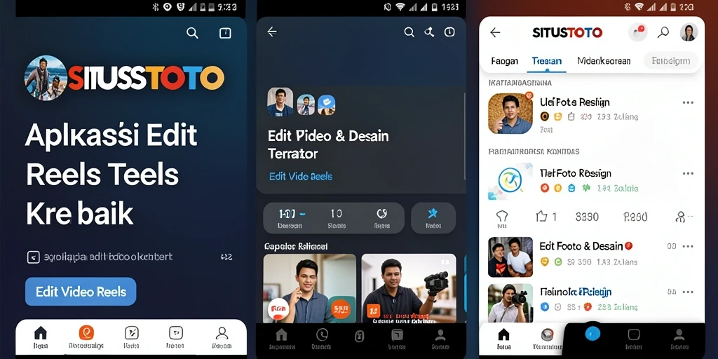 Tampilan antarmuka SITUSTOTO yang modern dan intuitif untuk Edit Video Reels.