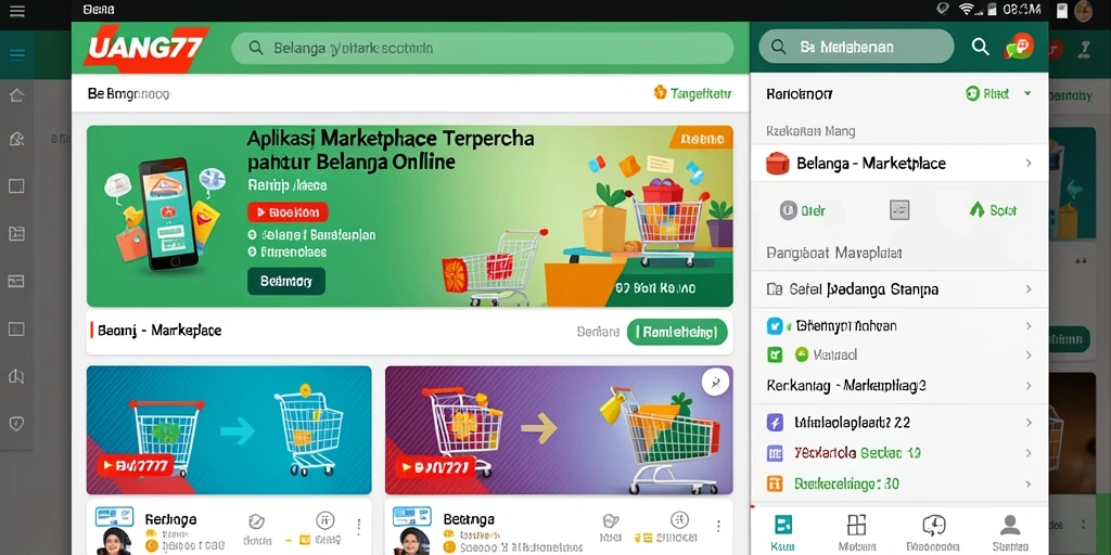 Tampilan antarmuka aplikasi UANG77 yang menarik dan fungsional.